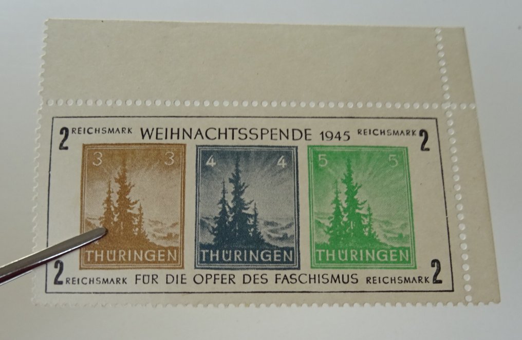 Allied Occupation - Germany (Soviet zone) 1945 - Thuringia Christmas Block - Michel: Block 1 x #2.1
