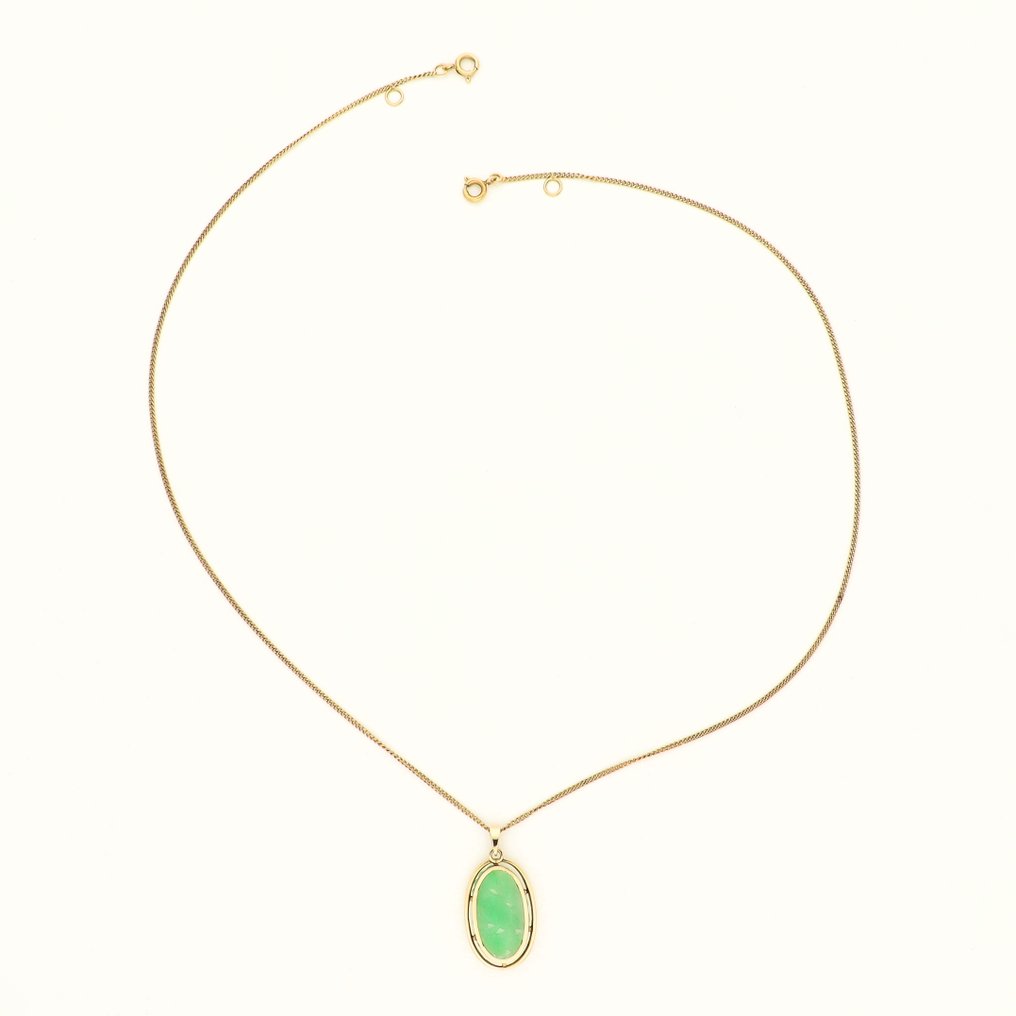 Colar com pingente - 14 K Ouro amarelo - Jade #1.0
