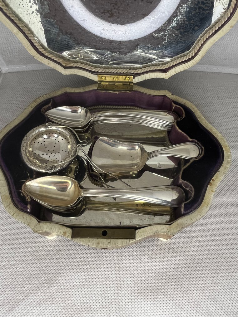 勺子 - .833 银 - Theegarnituur 在原装盒中 #3.2