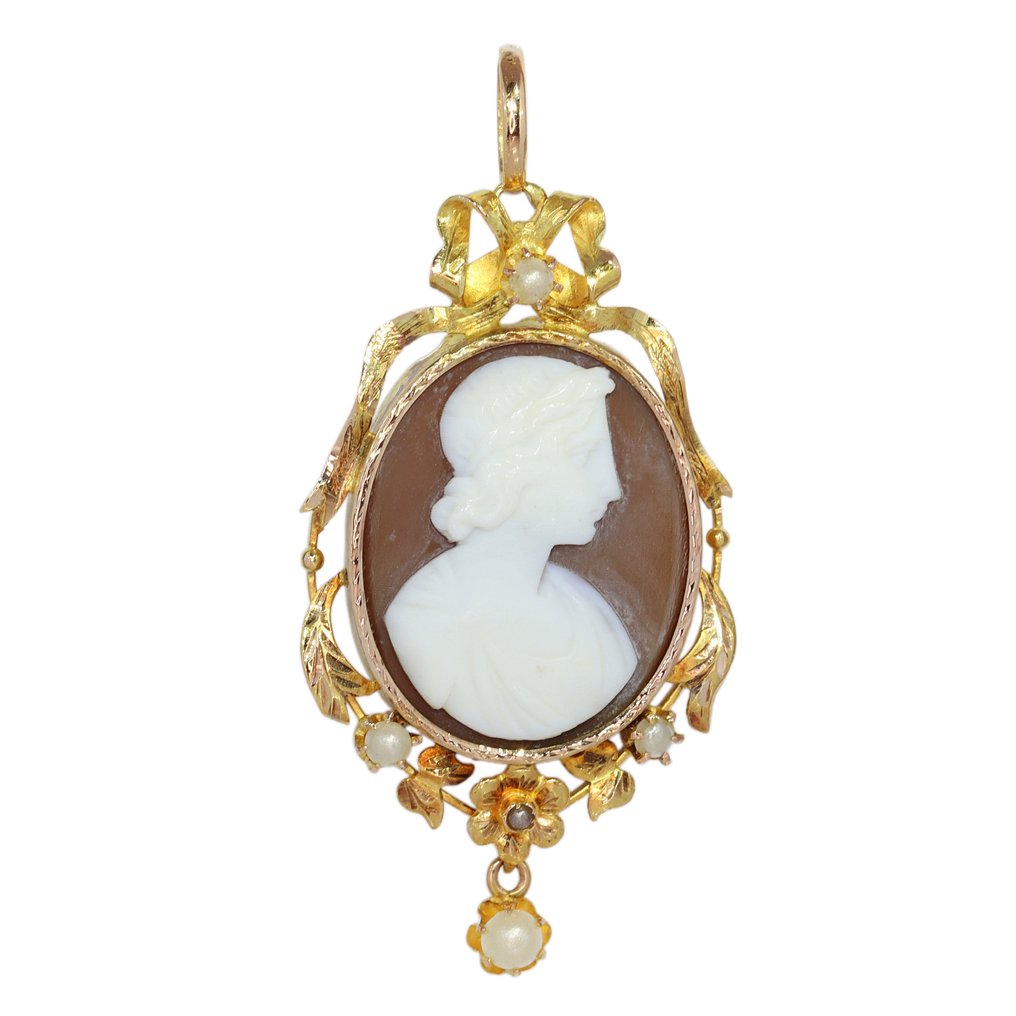 沒有保留價 - 墜飾 - 18 克拉 黃金 - 古董维多利亚时代浮雕 #1.0