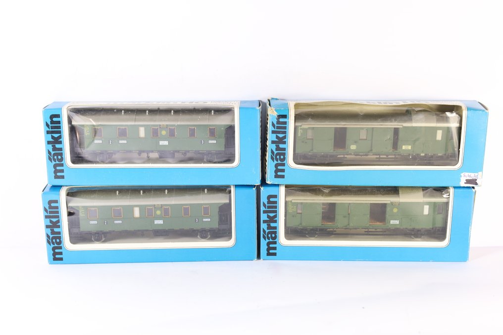 Märklin H0轨 - 4100/4101/4102/4103 - 模型火车客运车厢 (3) - 5 节一等、二等、三等车厢及行李车 - DRG #2.1