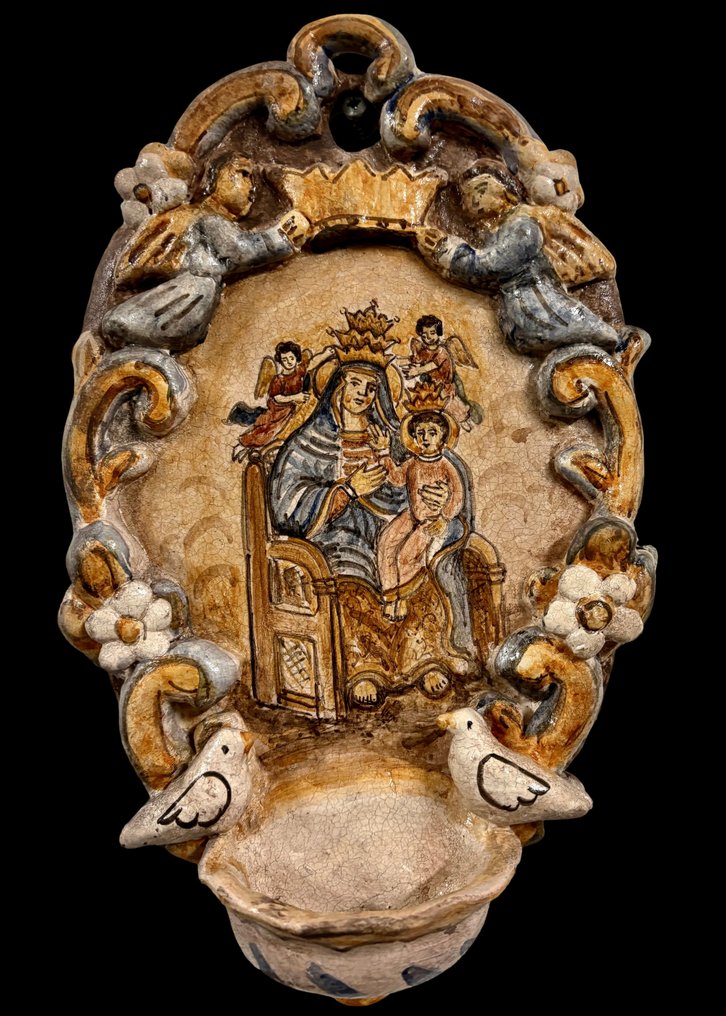 Κολυμβήθρα αγιασμού - 1950-1960 - Μαντόνα με Βρέφος - 33,5 εκ. #1.0