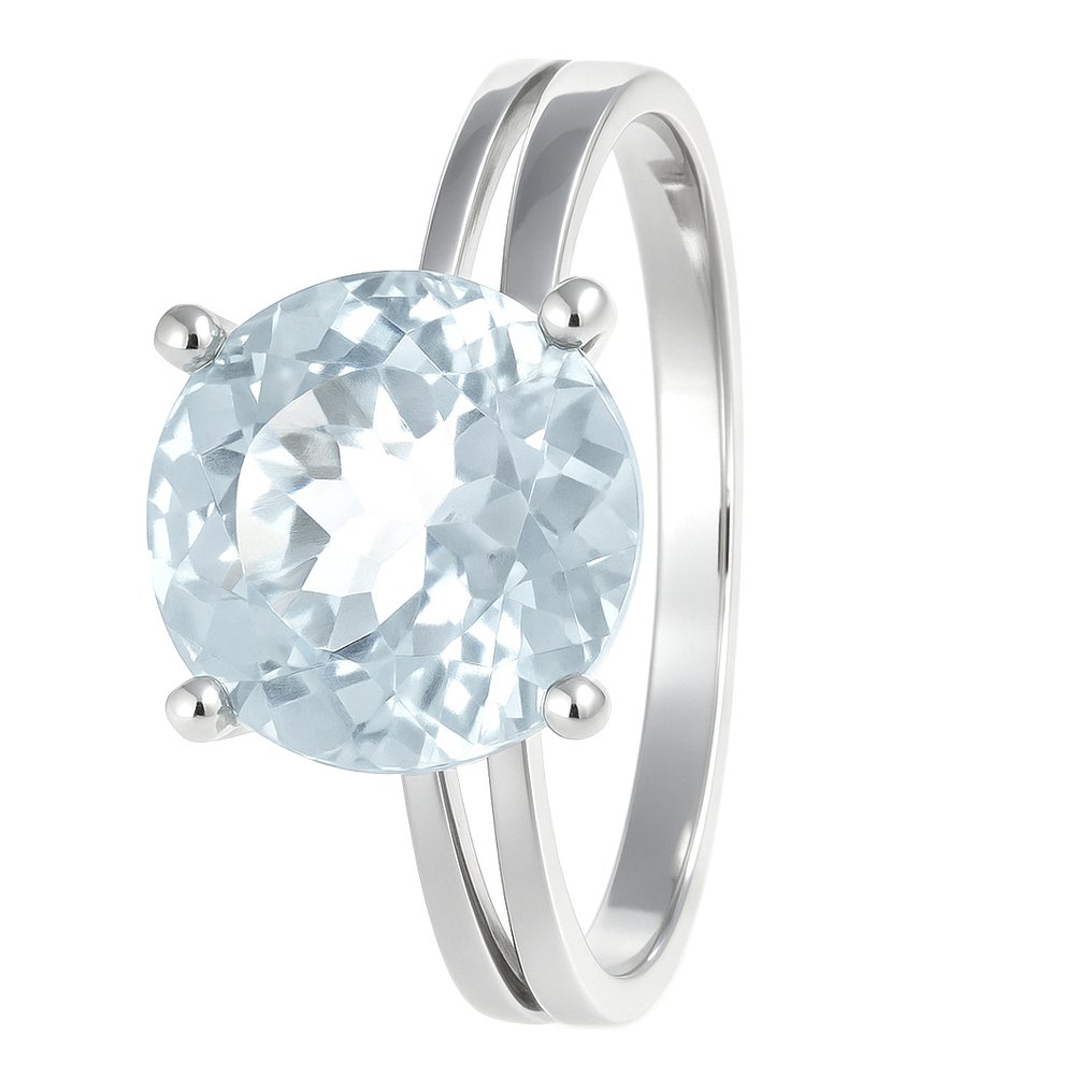 Bague - 18 carats Or blanc - 3.30ct. tw. Aigue-marine #2.1