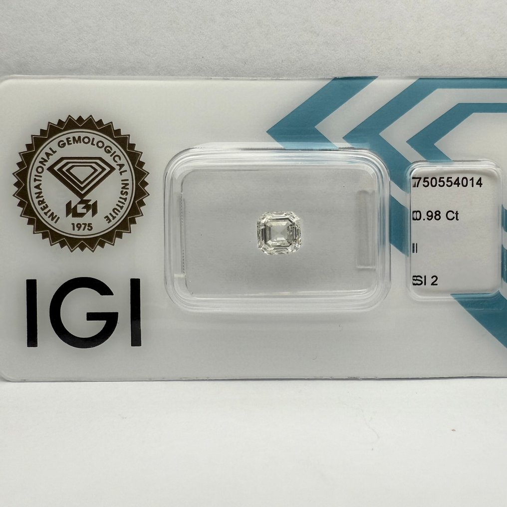 没有保留价 - 1 pcs 钻石  (天然)  - 0.98 ct - 方形 - I - SI2 微内含二级 - 国际宝石研究院（IGI） #4.3