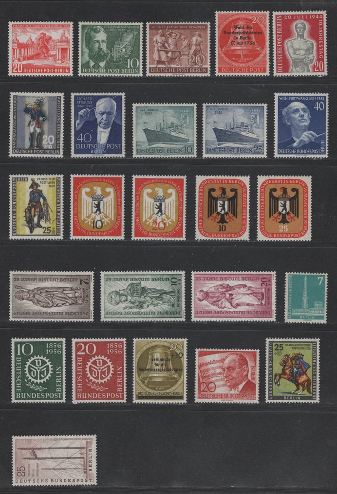 Berlin 1952/1956 - post-issue (MNH) batch including Nos. 112/113 #4.3