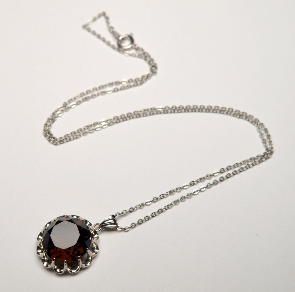 Silber - Halskette - Smoky Quartz #4.3
