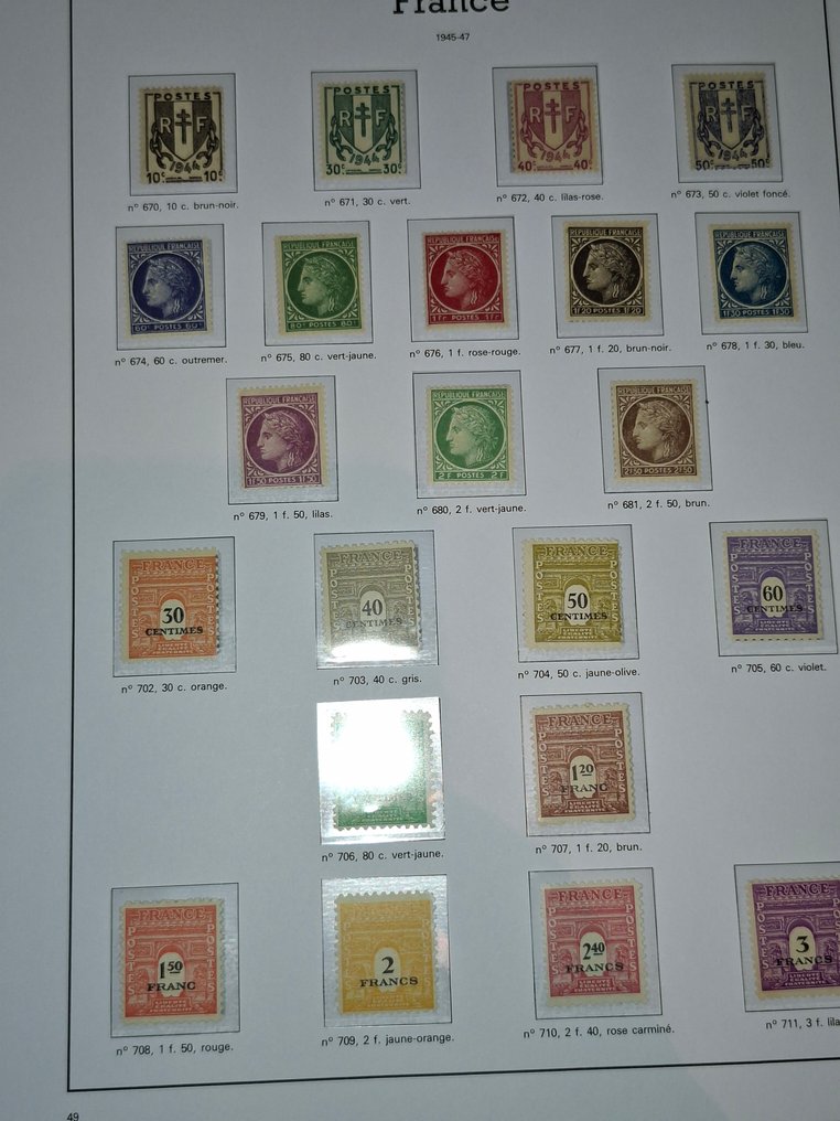 Γαλλία 1945/1959 - Ολοκληρωμένη συλλογή σε άλμπουμ Yvert Supra μπλε 22 δαχτυλίδια με καινούρια γραμματόσημα. #3.2
