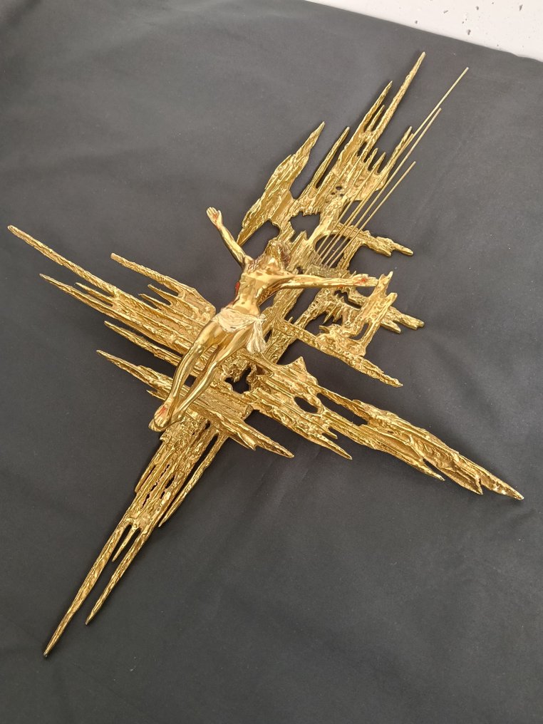 Γλυπτό, Cristo enorme de bronce de San Juan de la Cruz - 65.3 cm - Μπρούντζος #2.1