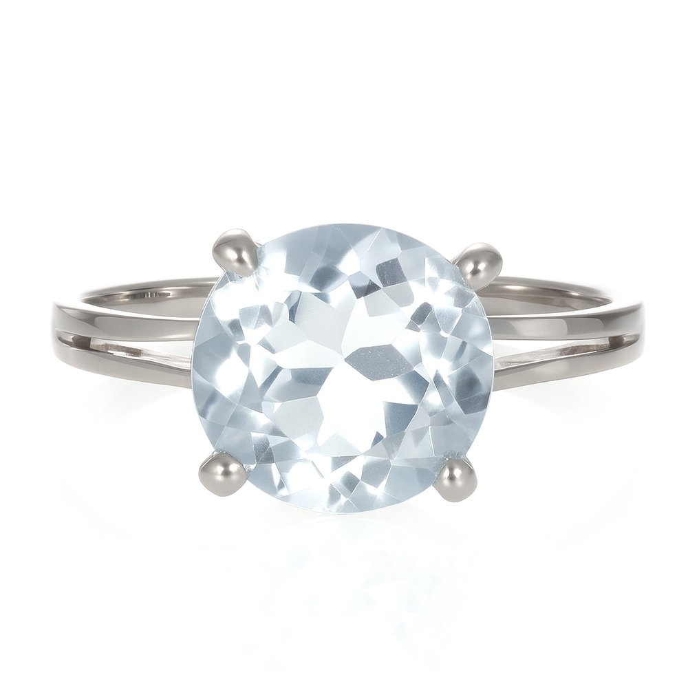 Bague - 18 carats Or blanc - 3.30ct. tw. Aigue-marine #4.3