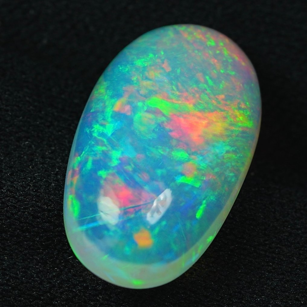 沒有保留價 白色 蛋白石 - 10.31 ct - 國際有色寶石協會 (ICA GemLab) - Rare Galaxy Flash #4.3