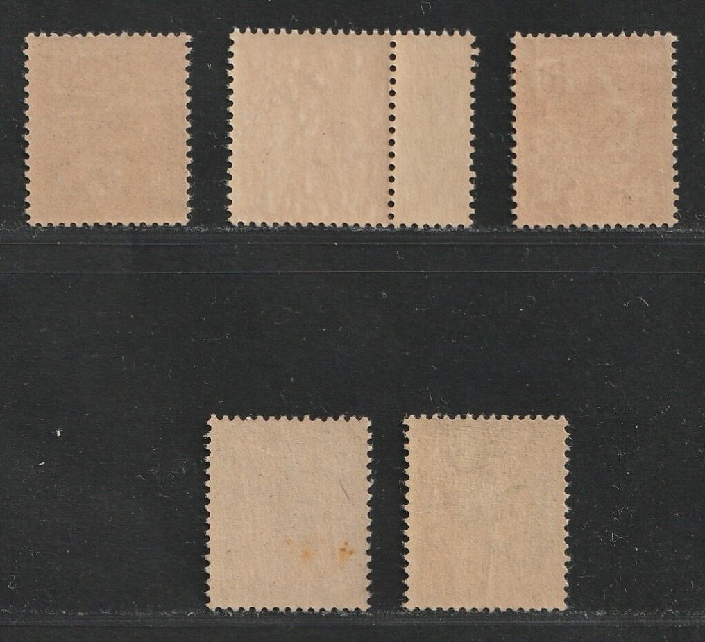 Franța 1902 - Set complet Type Mouchon Retouche - Yvert 124/128 #1.0