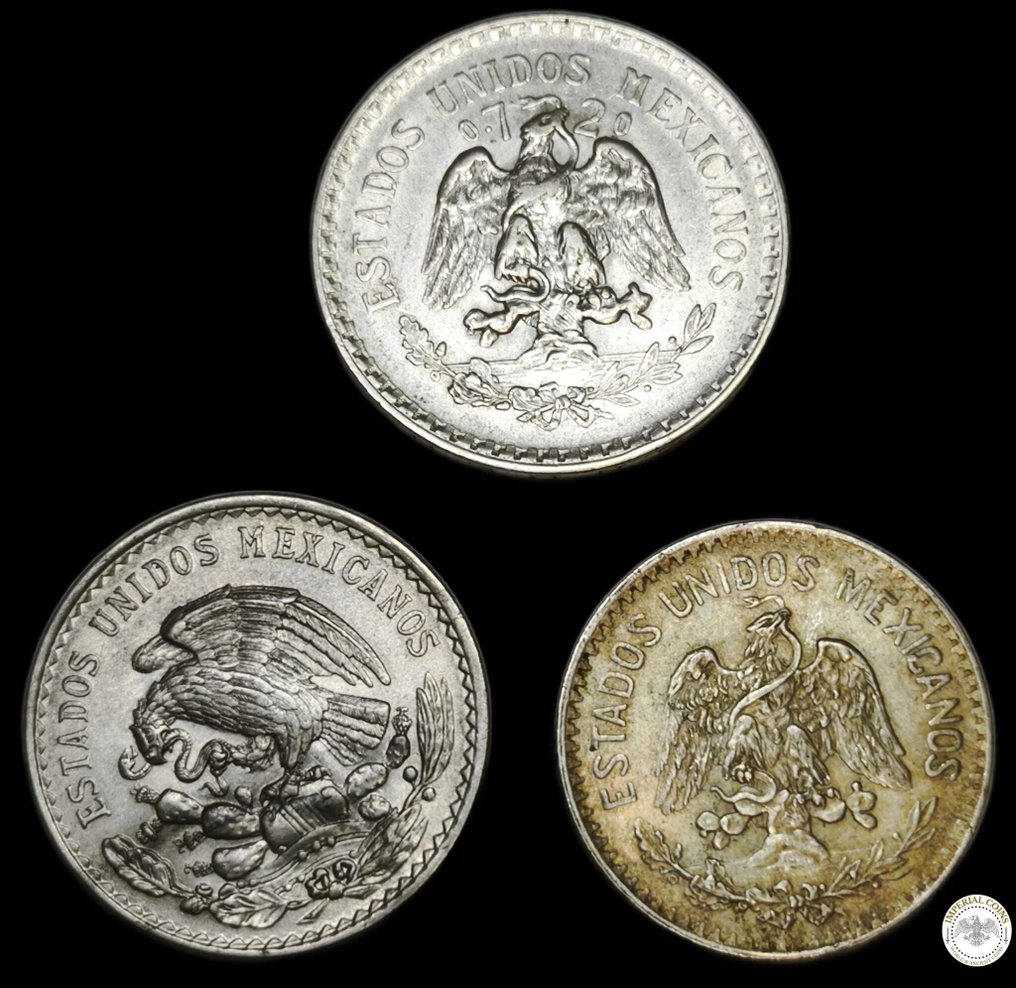 Μεξικό. Lot of 3 silver coins 1907-1948  (χωρίς τιμή ασφαλείας) #1.0