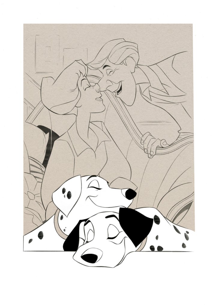 Jaume Esteve Giclée - 101 Dalmatians: Roger, Anita, Pongo & Perdita – Hand Signed #1.0