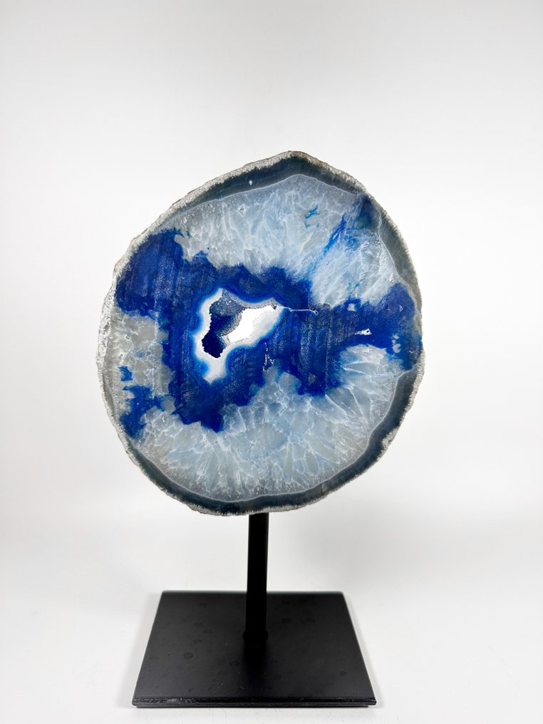 Αγκάτη με γεώδη κρύσταλλο σε βάση. Γαιώδης - Ύψος: 220 mm - Πλάτος: 130 mm- 1066 g #3.2