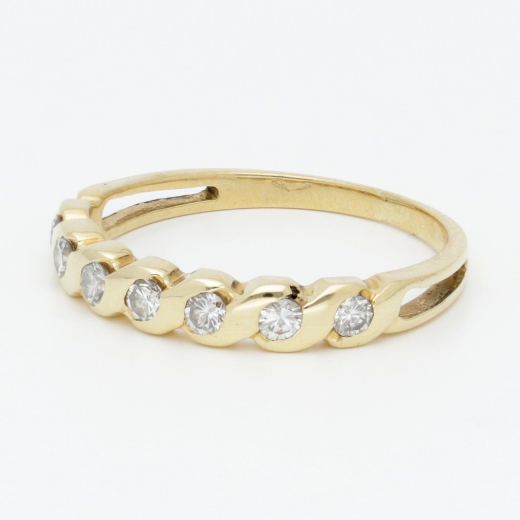 Ring - 18 kraat Gulguld Diamant (Natur)  #1.0