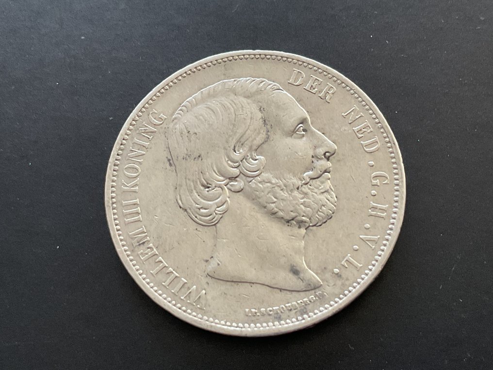 Holanda. Guilherme III. 2 1/2 Gulden 1872  (Sem preço de reserva) #1.0