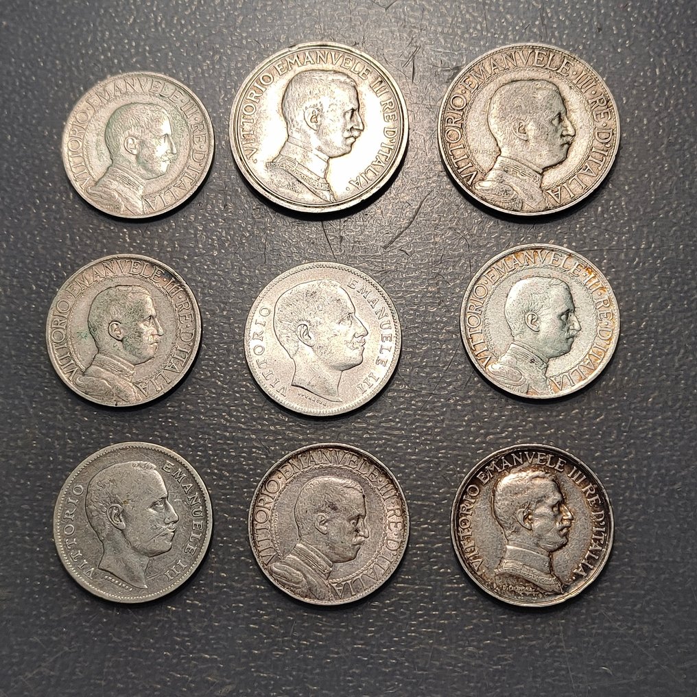 Ιταλία. Lote de 9 monedas plata  (χωρίς τιμή ασφαλείας) #1.0