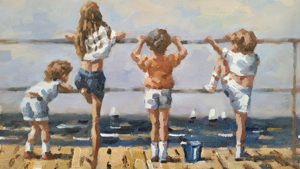 Francis Cristaux (1950) - Les enfants à la mer #4.3