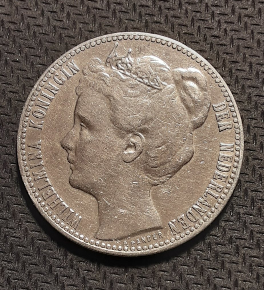 Holanda. Guilhermina. 1 Gulden 1907  (Sem preço de reserva) #4.3