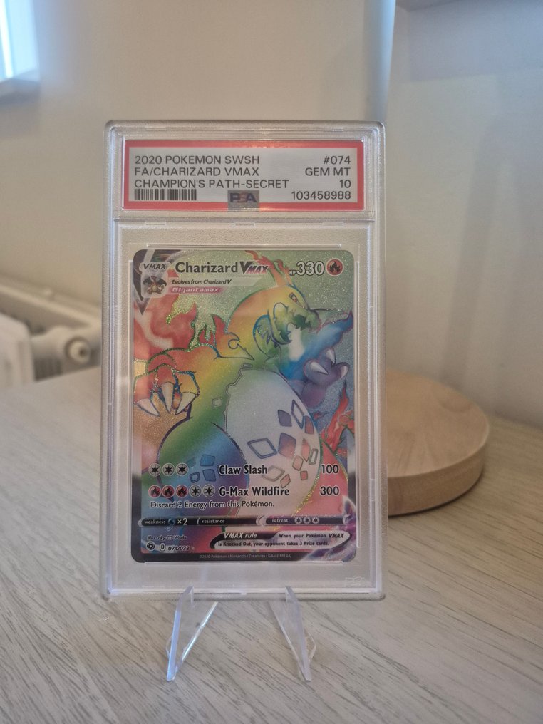 Pokémon - 1 Graded card - Charizard VMAX #074 完整艺术, 秘密稀有, 压膜 - PSA 10 - Sword & Shield - Champion's Path #1.0