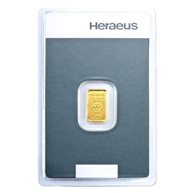 1 克 - 金 .999 - Heraeus - 密封且带证书  (没有保留价) #1.0