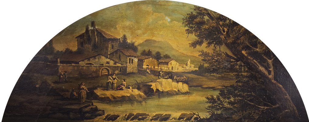 École italienne (XIX) - Paesaggio sul fiume #1.0