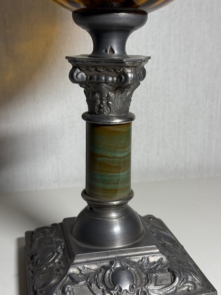 Lampada a cherosene - Vetro, Ottone - Francia - 1900/1910 #3.2