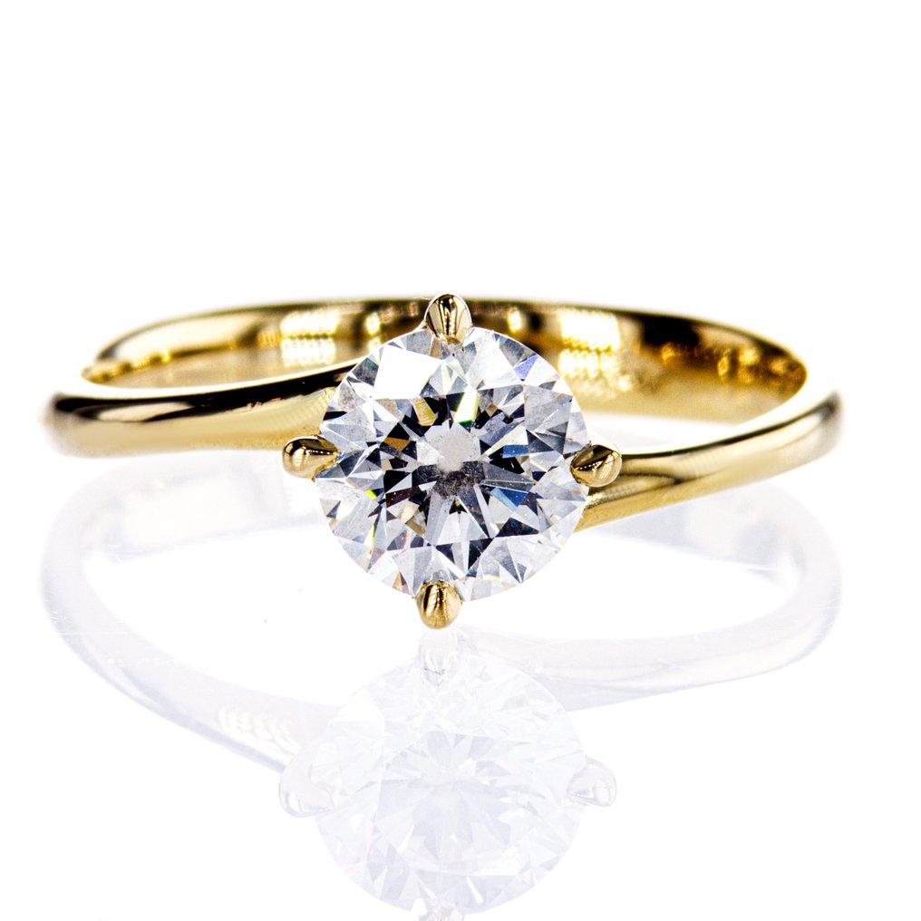 χωρίς τιμή ασφαλείας - Δαχτυλίδι αρραβώνων - 14 καράτια Κίτρινο χρυσό -  1.12ct. tw. Διαμάντι (Φυσικό) #1.0