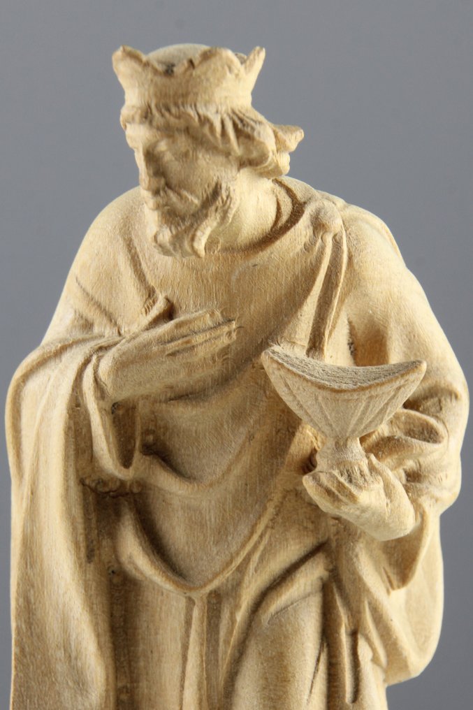 Val Gardena - Σκάλισμα, Koning Caspar - Kerststal-figuur - 13 cm - Maple #2.1