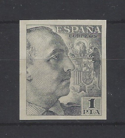 西班牙 1949 - 极为罕见 1 Pta - 未齿-认证 Comex - Edifil nº 1056s #1.0