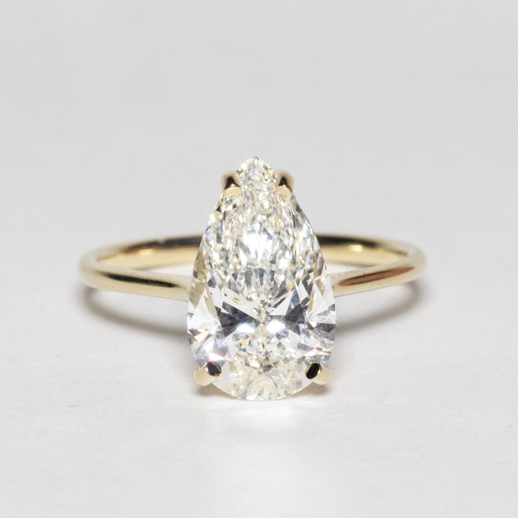 Ingen mindstepris - Forlovelsesring - 14 karat Gulguld -  3.04ct. tw. Diamant (Laboratoriedyrket) - F VS1 2EX #1.0