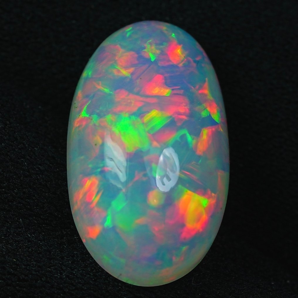 Senza prezzo di riserva Bianco Opale  - 9.20 ct - International Colored Gemstone Association (ICA GemLab) - Rainbow Flash Pattern #3.2