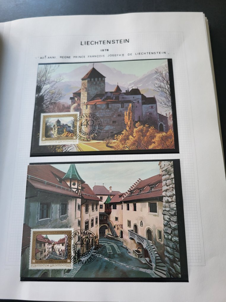 列支敦士登 1960/1990 - 第一天的收藏整理在相册和袋子中，也包括未使用邮票的整理。 #1.0