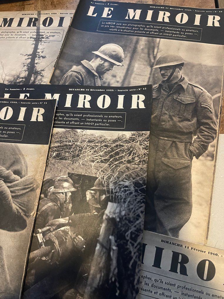 法国 - Le Miroir，一套11个原版二战时期（1939-1940年）的号码 - 军用配件 #2.1