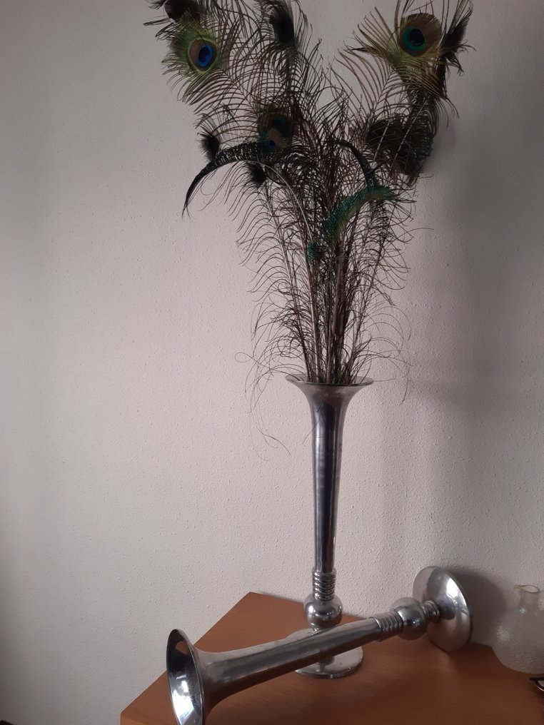 Vase (2) - Solifleur - Aluminium - Large trumpet bass #3.2
