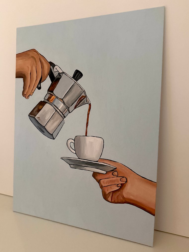 Cansu Rossi - One More Coffee - Oil painting #2.1