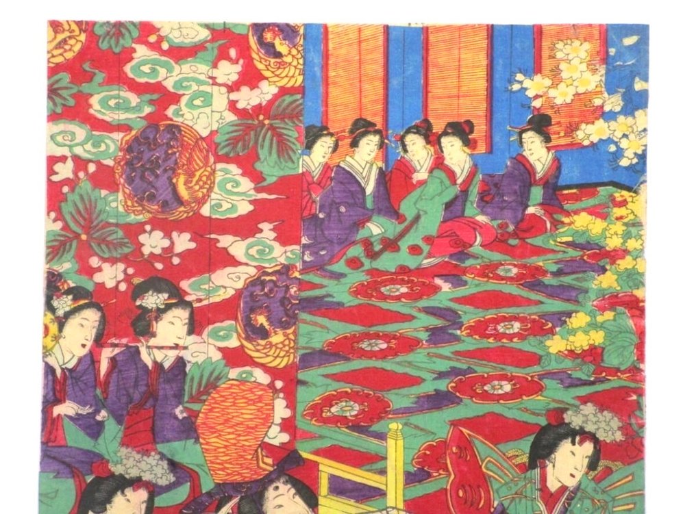 Τρίπτυχο - Χαρτί - 1850-1900 - Toyohara Yoshu Chikanobu #1.0