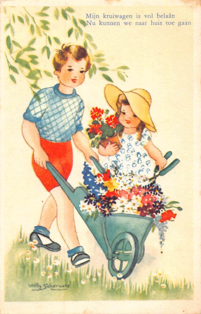 幻想, 绘制的儿童卡片带有诗句 - 明信片 (150) - 1925-1960 #3.2