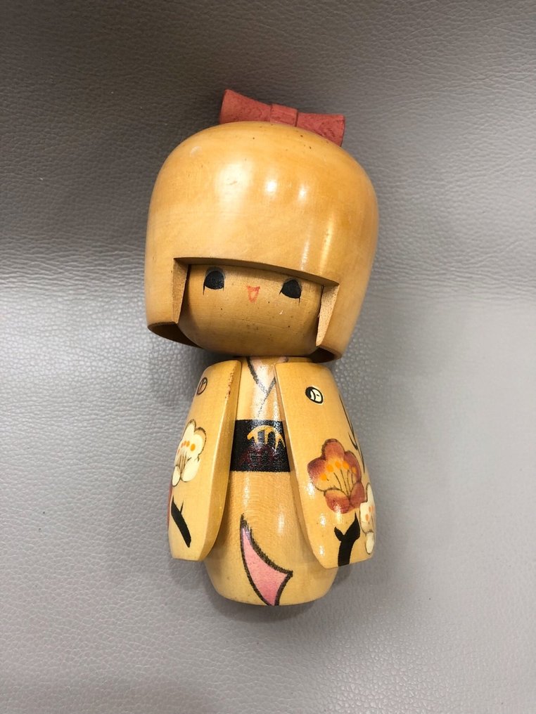 Γλυπτό, Cute Kokeshi dollsこけし,Traditional hand carving - 13 cm - Ξύλο #1.0