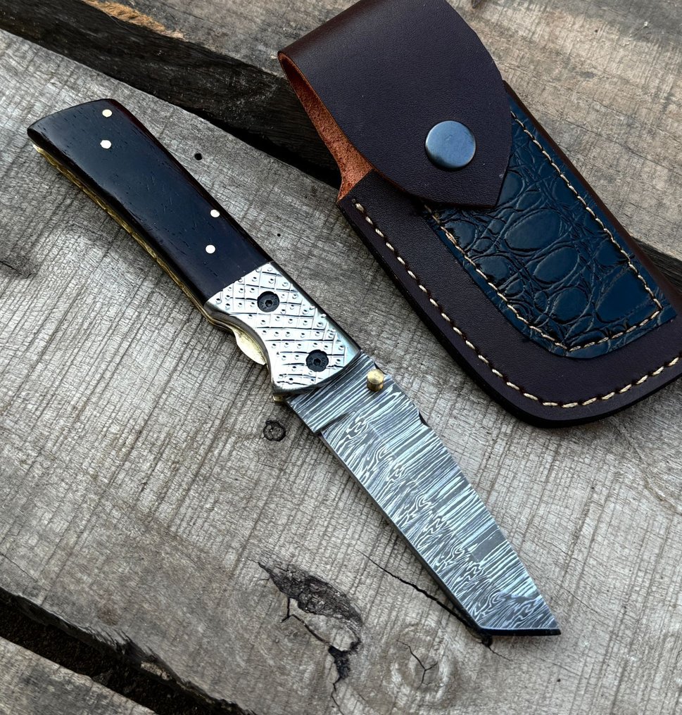 Cuchillo de cocina -  Cuchillos de cocina - cuchillo plegable - bloqueo de liner - madera Wenge con refuerzo grabado - - madera - Asia #1.0