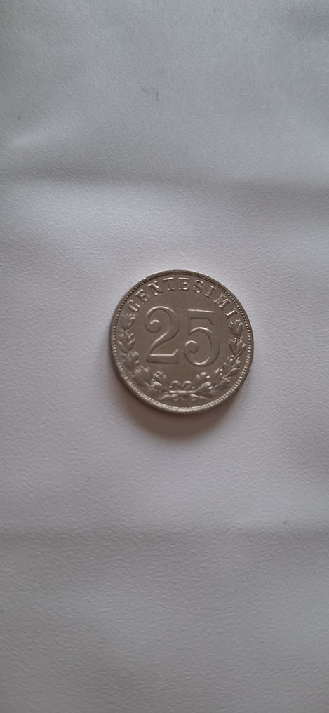 義大利王國 Vittorio Emanuele III. 25 Centesimi 1902 "Aquila Sabauda" (沒有保留價) #3.2