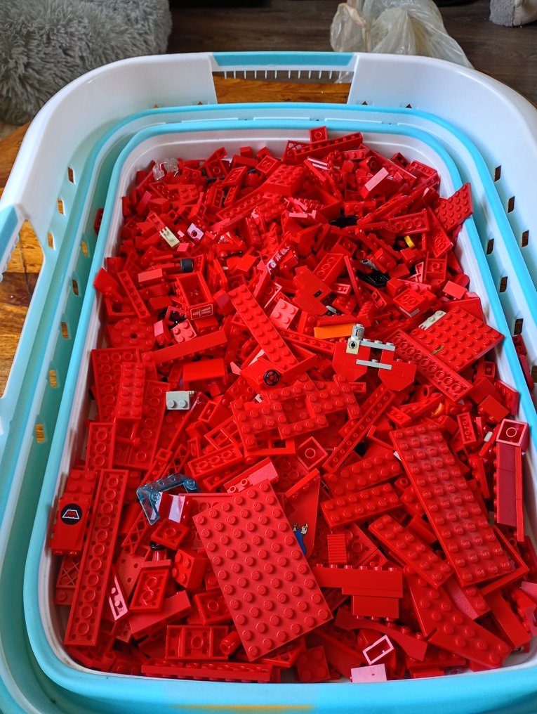 Lego Mursten - Lego 1884 gram rood geel onderdelen mix #3.2