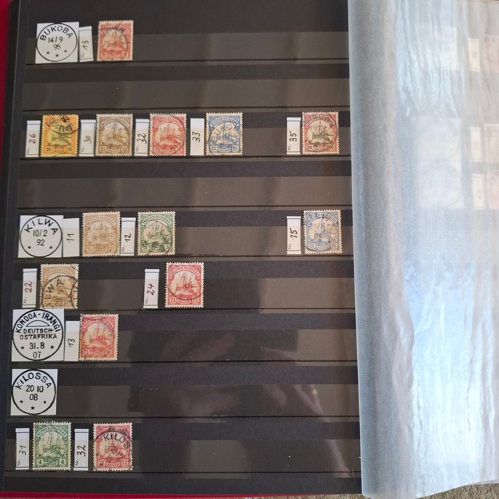 Γερμανική Ανατολική Αφρική 1896/1916 - Συλλογή γραμματοσήμων (118 κομμάτια) με πολλά διαφορετικά αποσπάσματα σε φυλλάδια τοποθέτησης. #1.0