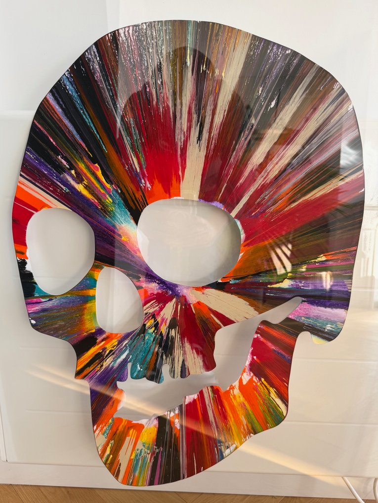 Damien Hirst (after) (1965) - Skull (crâne), spin painting #1.0