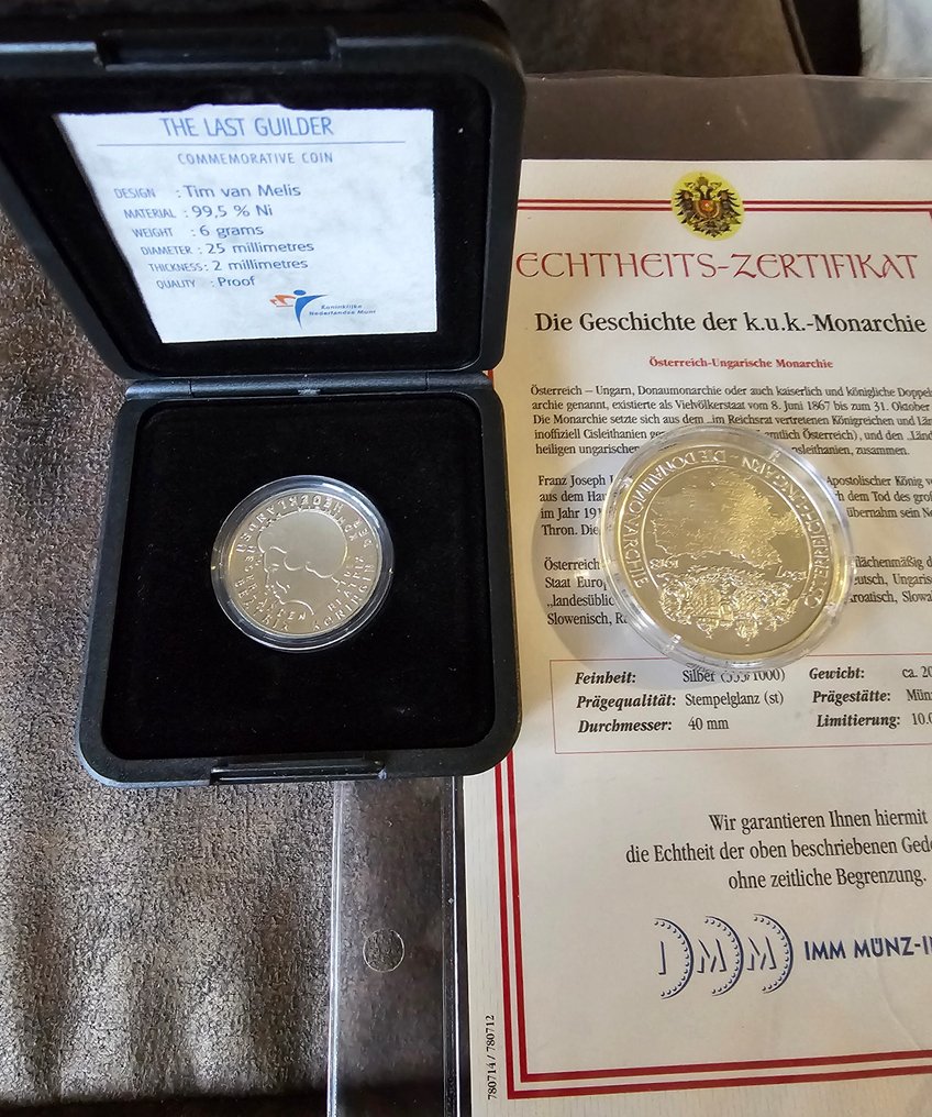 奥地利, 荷兰. Commemorative silver medal 40 mm 1989, 2001  (没有保留价) #1.0