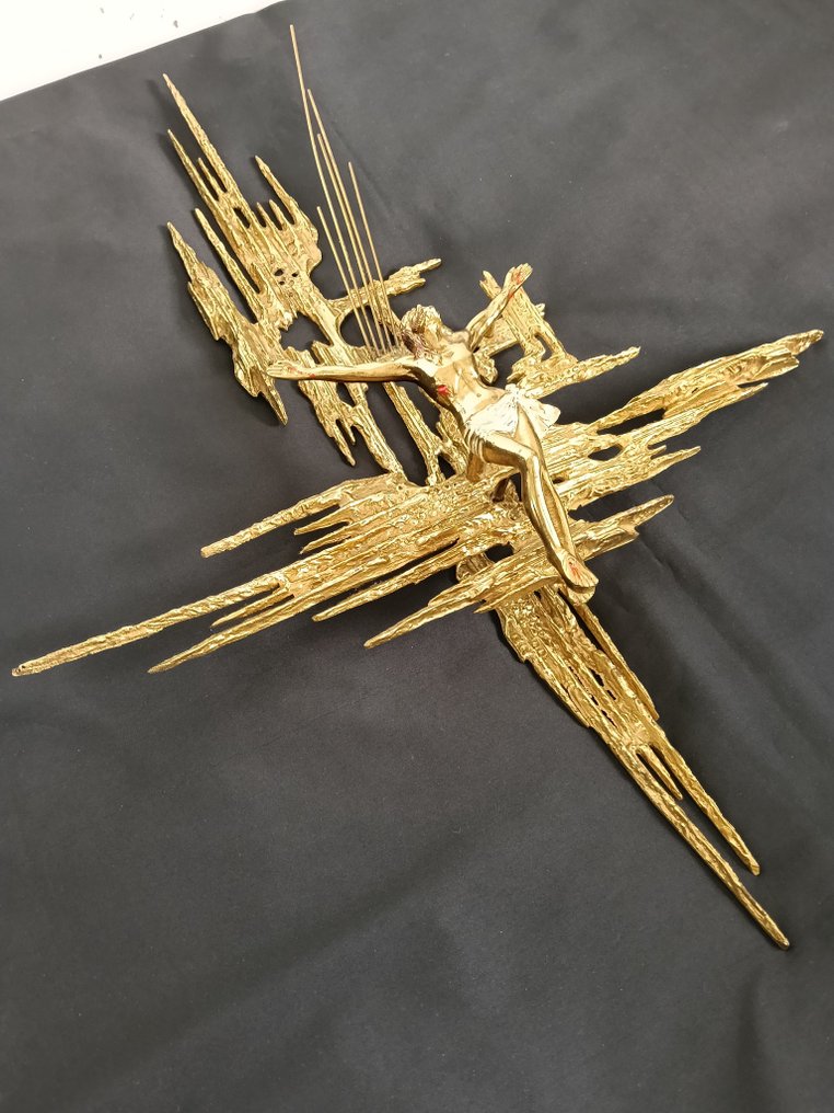 Γλυπτό, Cristo enorme de bronce de San Juan de la Cruz - 65.3 cm - Μπρούντζος #3.2