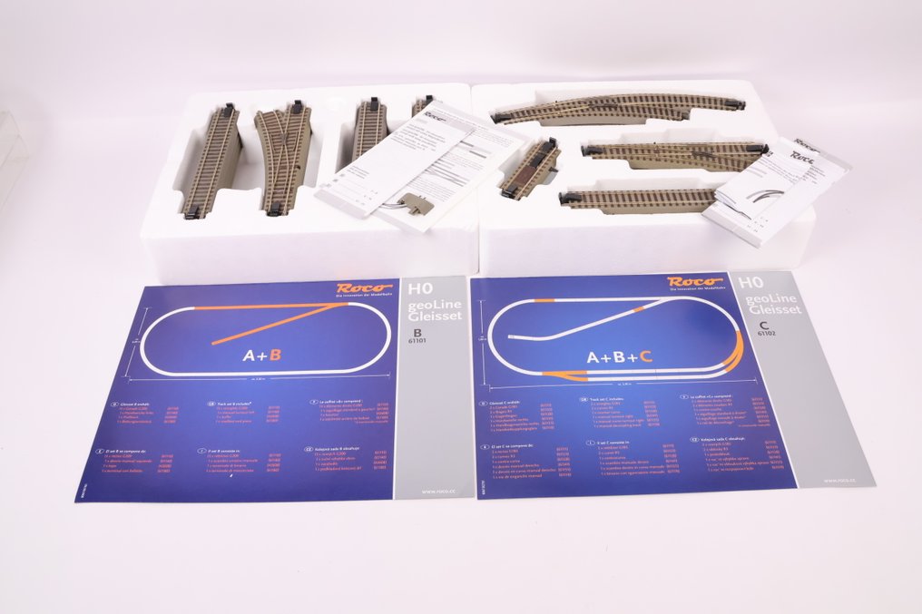 Roco H0 - 61101/61102 - Γραμμές τρένου μοντελισμού (2) - Δύο πακέτα ταχυδρομείου GeoLine B+C #1.0