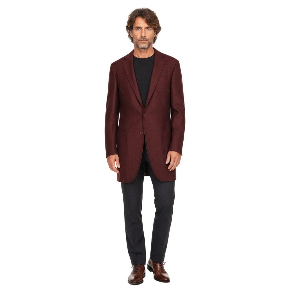STEFANO RICCI RRP 9000€ Burgundy Jacket Coat 100% Cashmere Lined Silk - 50 IT - 西装外套 - 带标签的新品 #1.0
