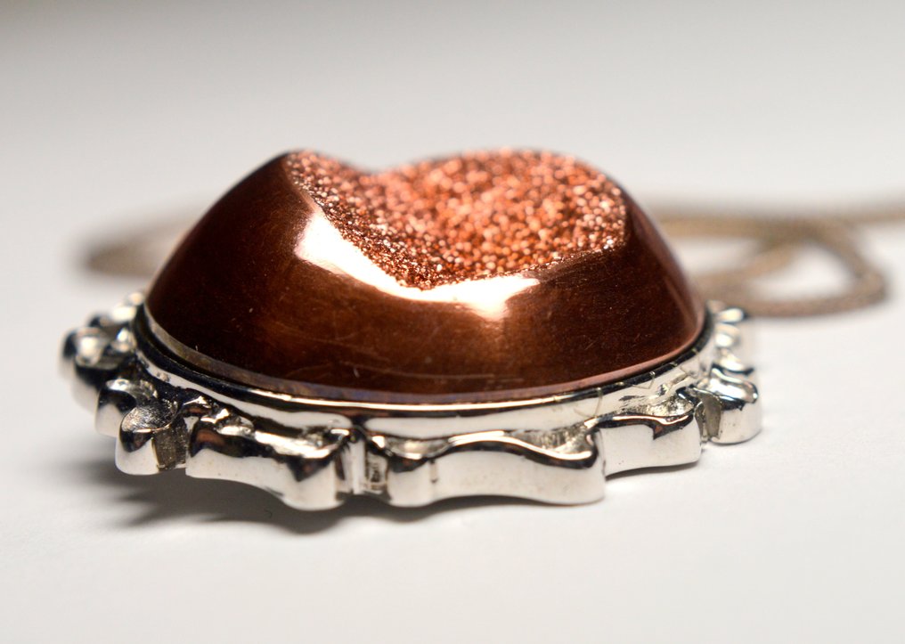 835 / 925 Silber - 28g - Halskette - Pink Druzy Agate #3.2