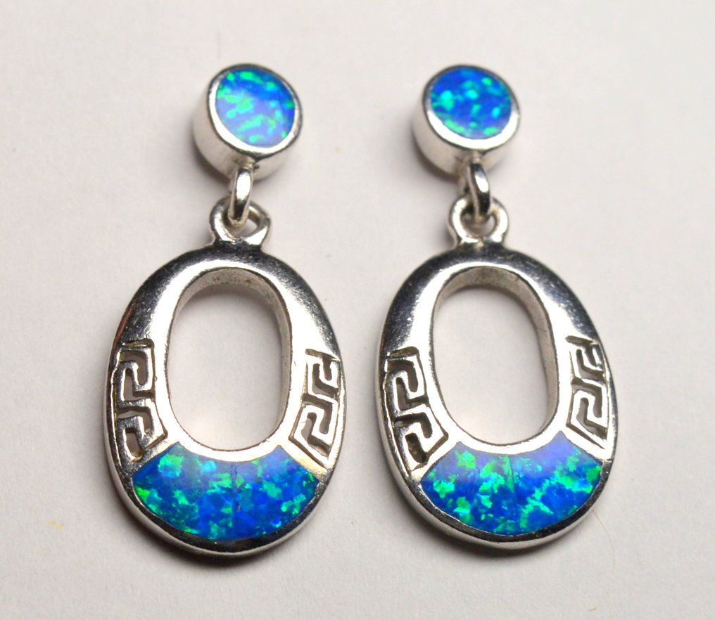 Senza prezzo di riserva - Orecchini 925 Silver Opale #1.0